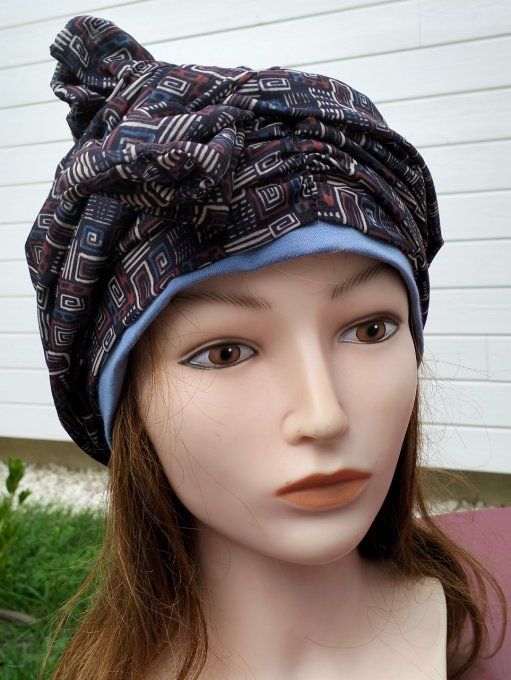 Bonnet chimio foulard intégré fabriqué en Vendée 