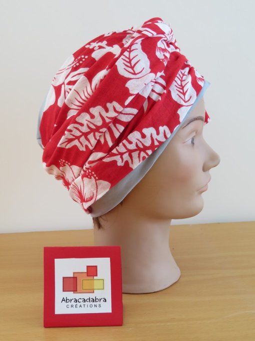 Bonnet chimio foulard intégré fabriqué en Vendée "TAHITI"
