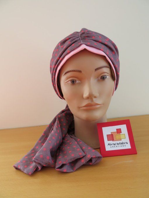 Bonnet chimio foulard intégré fabriqué en Vendée BRADERIE