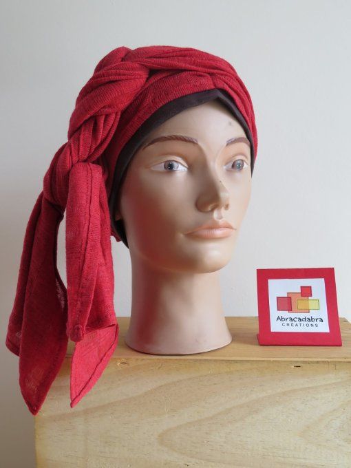 Bonnet chimio foulard intégré fabriqué en Vendée BRADERIE