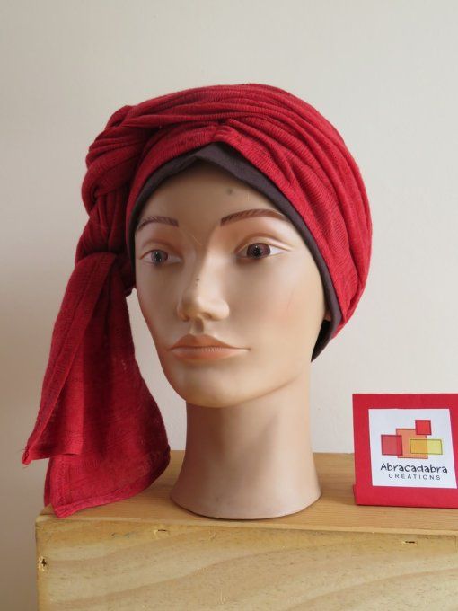 Bonnet chimio foulard intégré fabriqué en Vendée BRADERIE