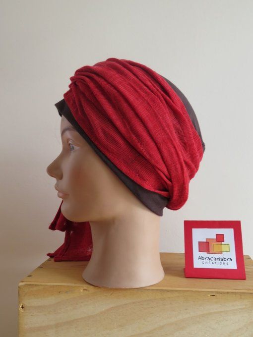 Bonnet chimio foulard intégré fabriqué en Vendée BRADERIE