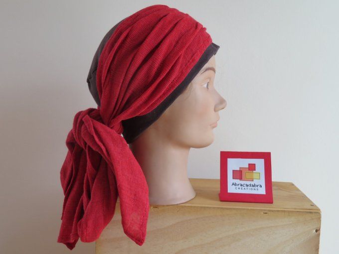 Bonnet chimio foulard intégré fabriqué en Vendée BRADERIE