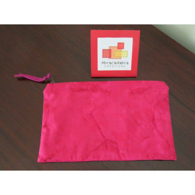 Trousse doublée rose fuschia 