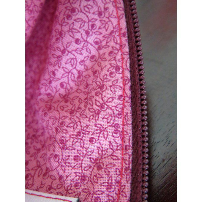 Trousse doublée rose fuschia 