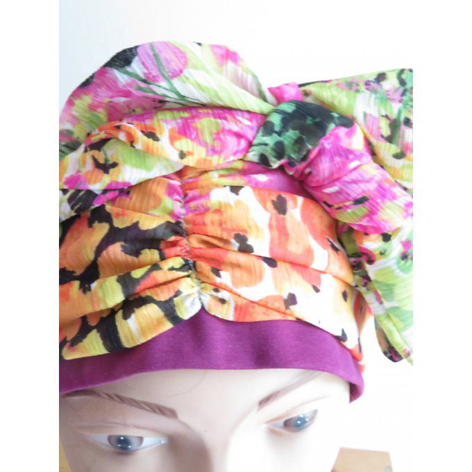 Bonnet chimio foulard intégré fabriqué en Vendée