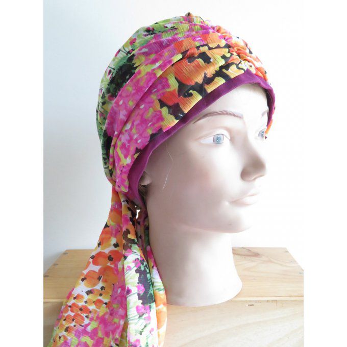 Bonnet chimio foulard intégré fabriqué en Vendée