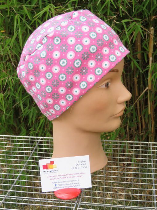 Bonnet chimio basic "mosaïque" fabriqué en Vendée 