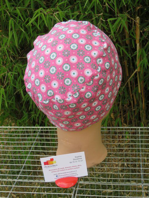 Bonnet chimio basic "mosaïque" fabriqué en Vendée 