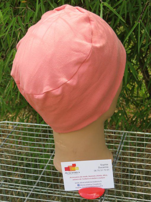 Bonnet chimio basic "rose clair" fabriqué en Vendée