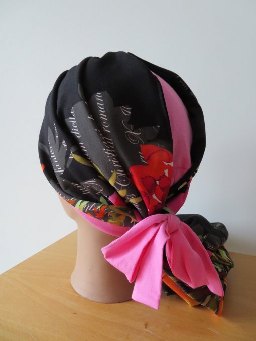 Bonnet chimio foulard intégré fabriqué en Vendée  BRADERIE