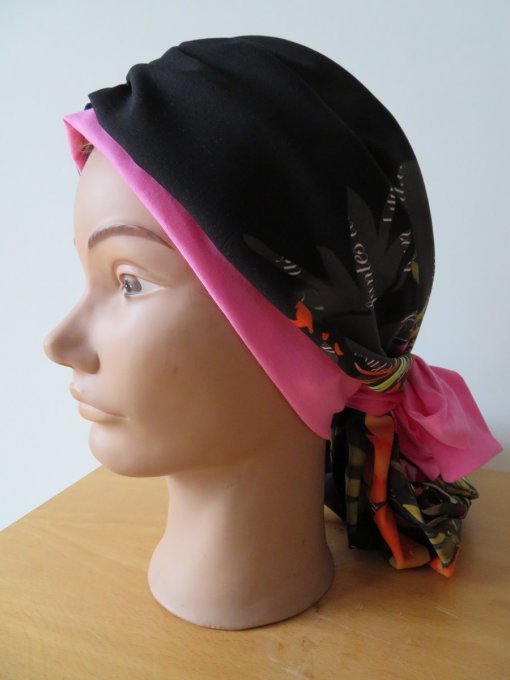 Bonnet chimio foulard intégré fabriqué en Vendée  BRADERIE