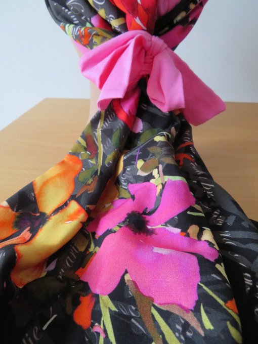 Bonnet chimio foulard intégré fabriqué en Vendée  BRADERIE