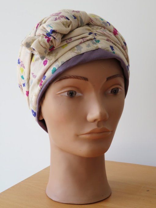 Bonnet chimio foulard intégré fabriqué en Vendée BRADERIE 