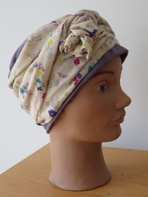 Bonnet chimio foulard intégré fabriqué en Vendée BRADERIE 