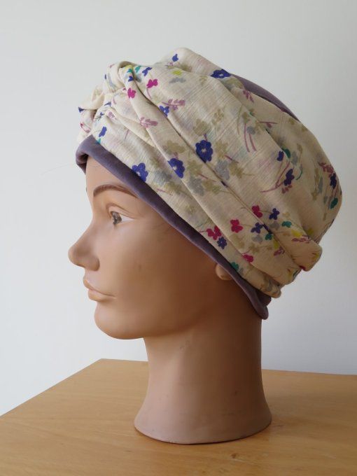 Bonnet chimio foulard intégré fabriqué en Vendée BRADERIE 