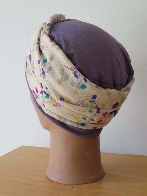 Bonnet chimio foulard intégré fabriqué en Vendée BRADERIE 