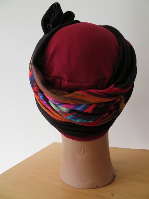 Bonnet chimio foulard intégré fabriqué en Vendée 