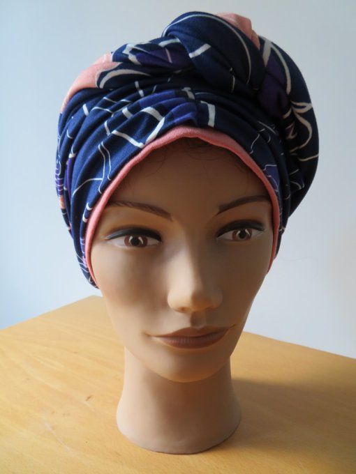 Bonnet chimio foulard intégré fabriqué en Vendée  