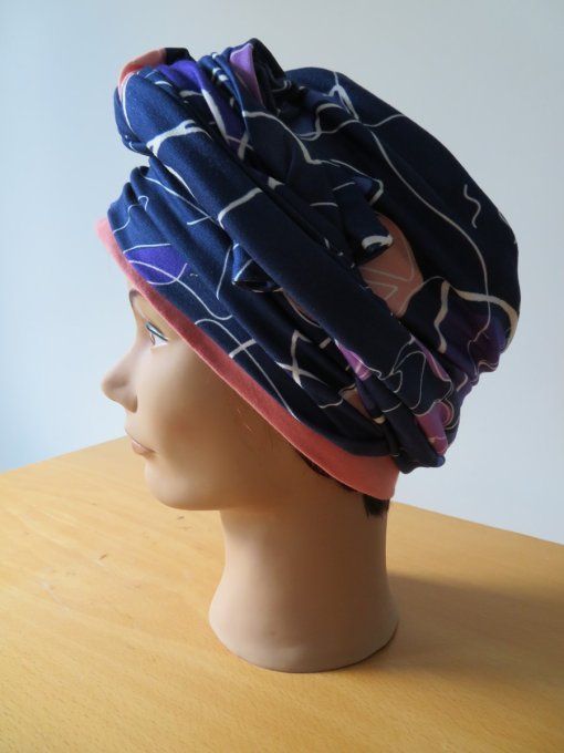 Bonnet chimio foulard intégré fabriqué en Vendée  