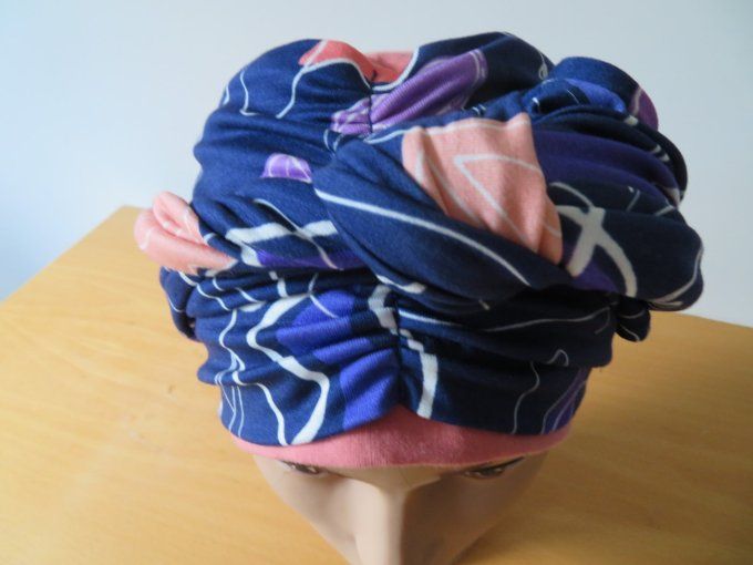 Bonnet chimio foulard intégré fabriqué en Vendée  