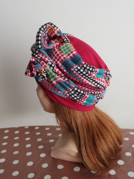 Bonnet chimio foulard intégré fabriqué en Vendée  