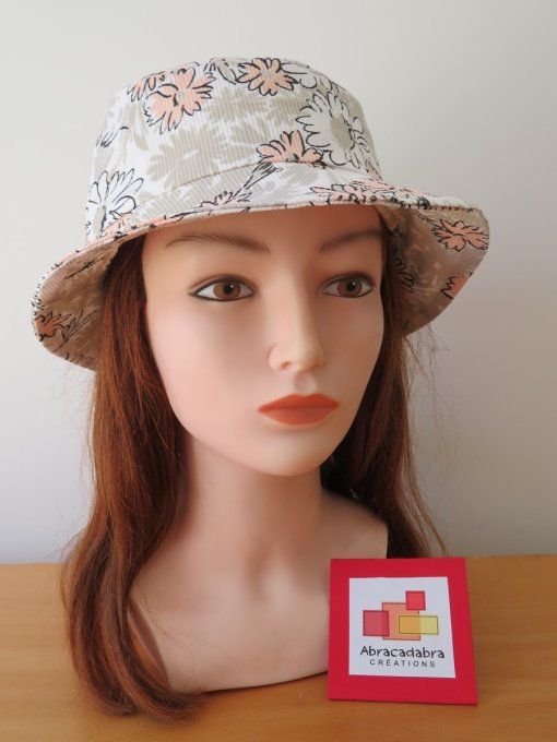 Chapeau de soleil fleuri Taille L (55 à 58cm)