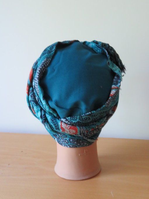 Bonnet chimio foulard intégré fabriqué en Vendée   "Franges" 