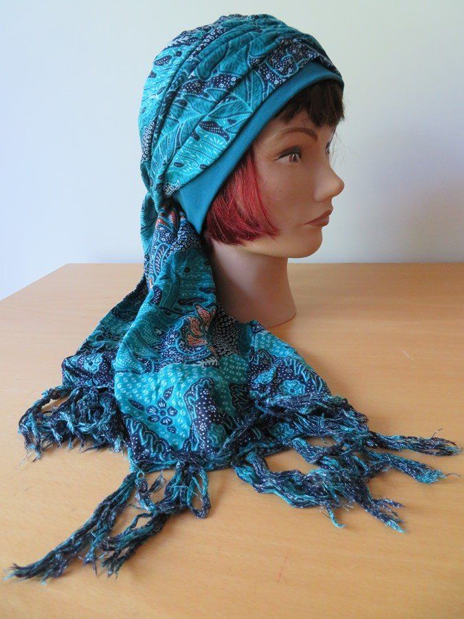 Bonnet chimio foulard intégré fabriqué en Vendée Tropiques -  Abracadabracreations