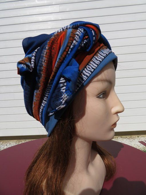 Bonnet chimio foulard intégré fabriqué en Vendée  