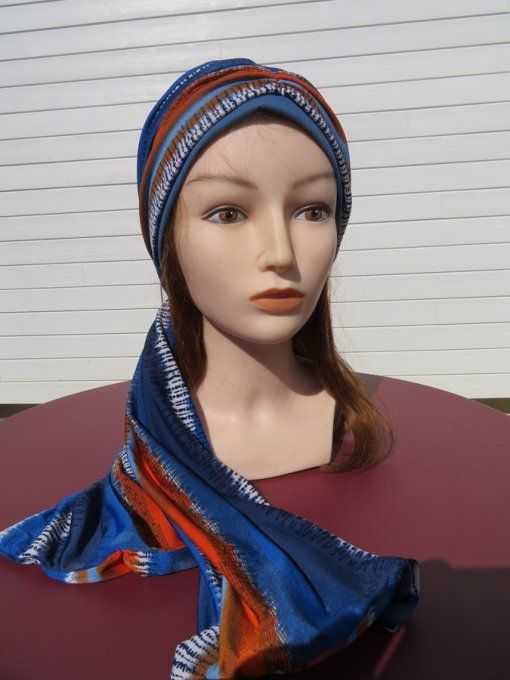 Bonnet chimio foulard intégré fabriqué en Vendée  