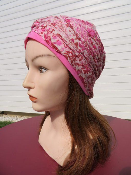 Bonnet chimio foulard intégré fabriqué en Vendée BRADERIE 