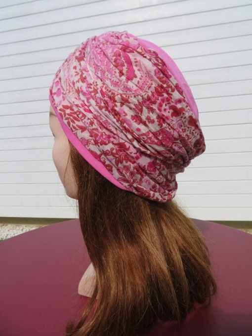 Bonnet chimio foulard intégré fabriqué en Vendée BRADERIE 