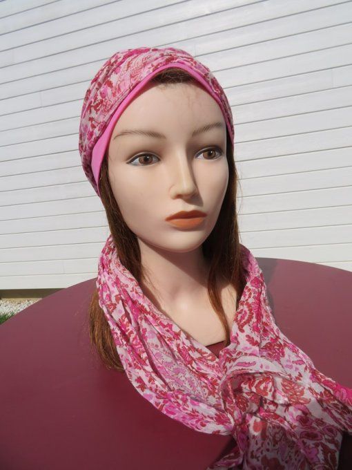 Bonnet chimio foulard intégré fabriqué en Vendée BRADERIE 