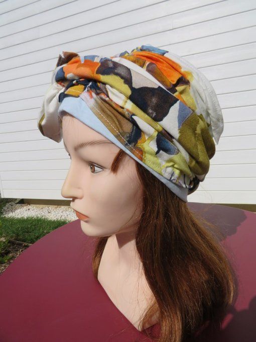 Bonnet chimio foulard intégré fabriqué en Vendée BRADERIE