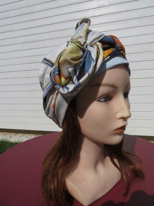 Bonnet chimio foulard intégré fabriqué en Vendée BRADERIE