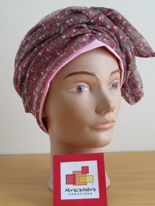 Bonnet chimio foulard intégré fabriqué en Vendée BRADERIE 