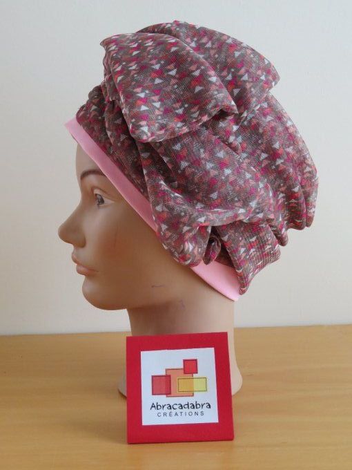 Bonnet chimio foulard intégré fabriqué en Vendée BRADERIE 