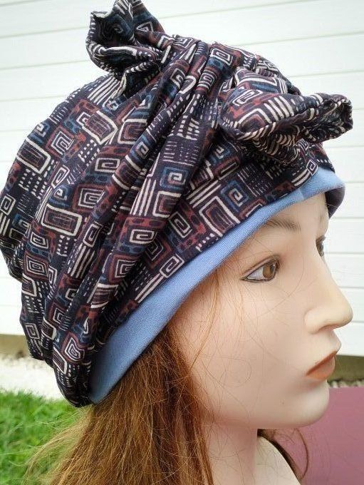 Bonnet chimio foulard intégré fabriqué en Vendée 